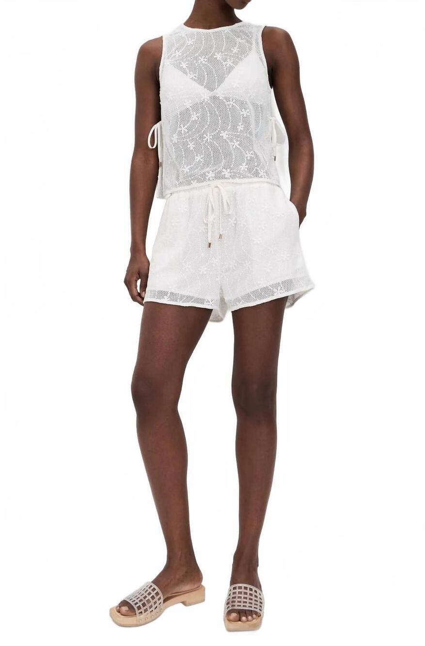 NEW MINKPINK sundara tie side lace top in white